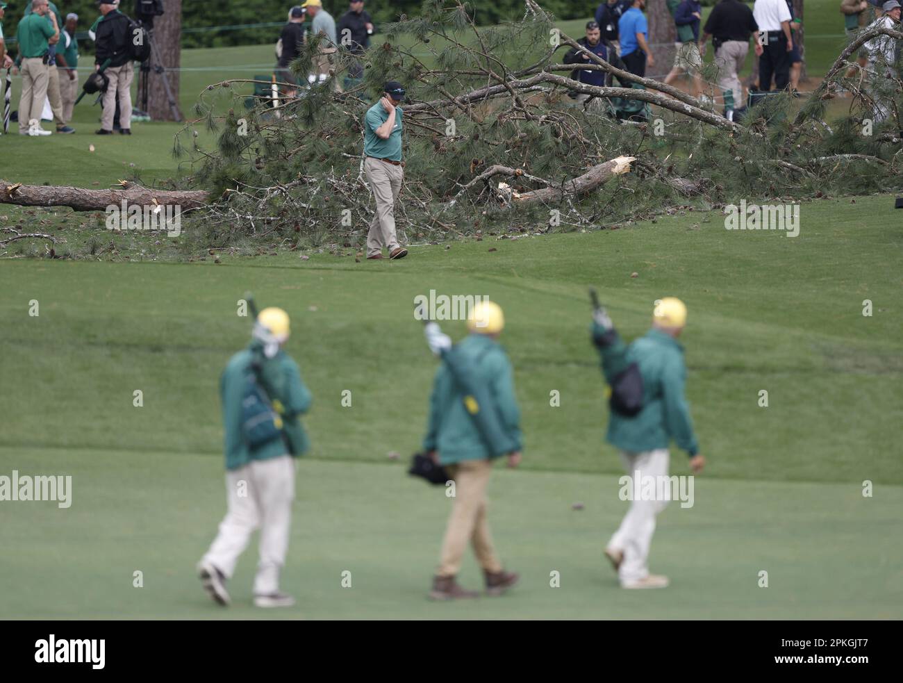 Augusta, United States. 07th Apr, 2023. With trees knocked down near