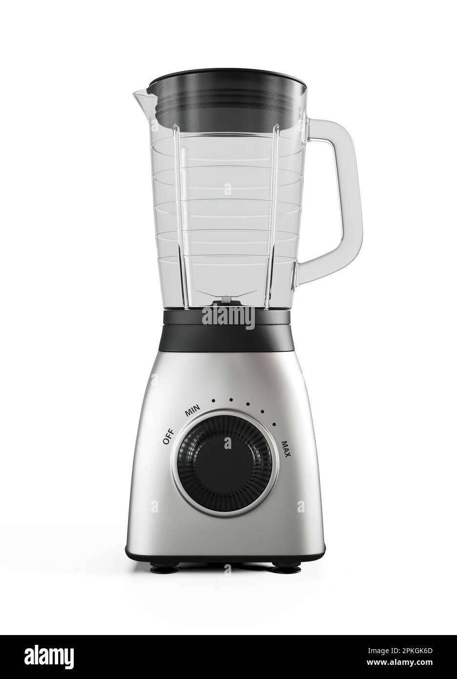 A stainless steel blender on a white background, 3D rendered Stock Photo Alamy