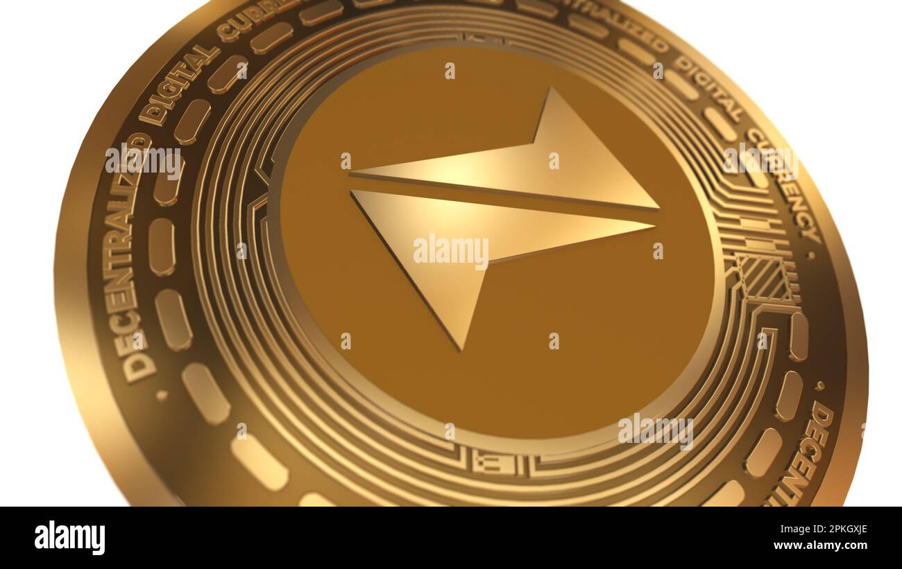 3D Render of Bitsend Bsd Cryptocurrency Sign Isolated on a White