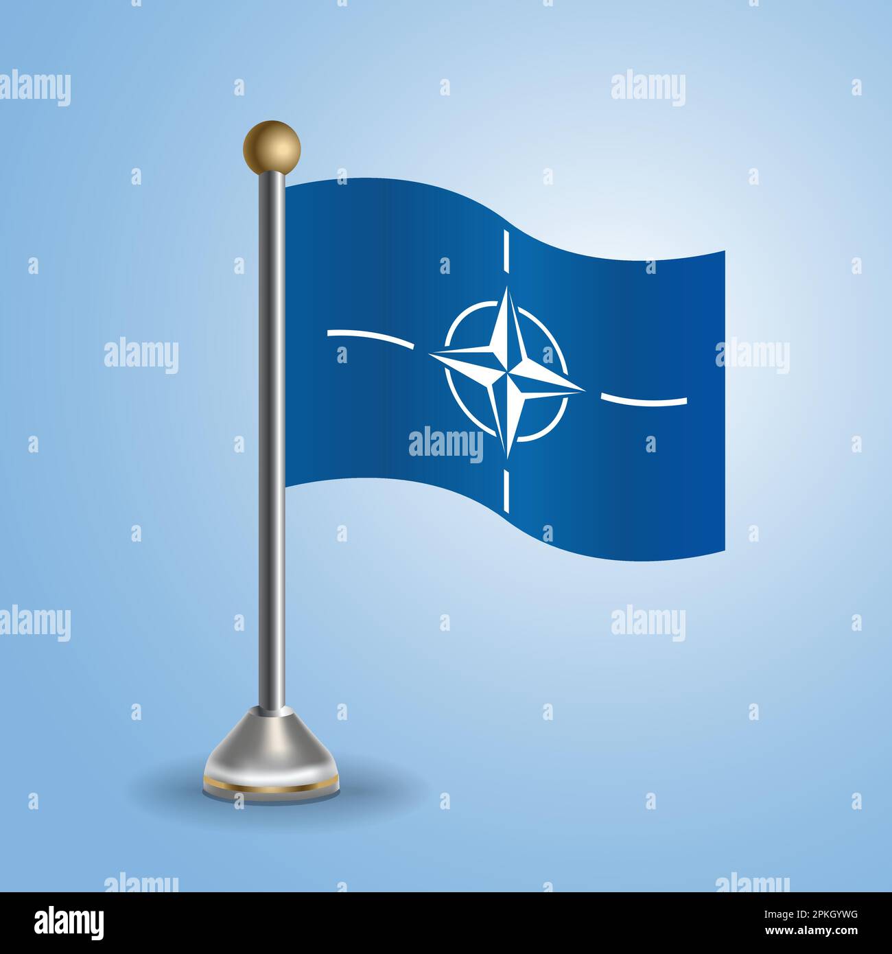 State table flag of NATO. National symbol, vector illustration Stock