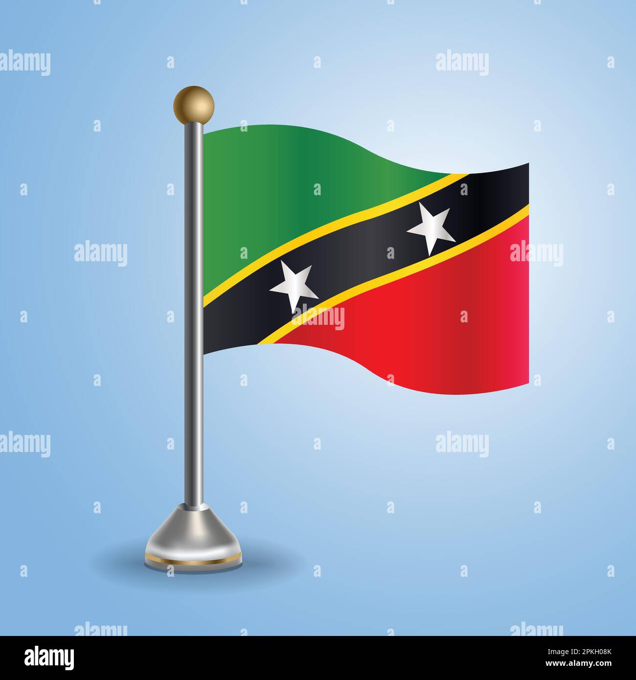 State table flag of ST. Kitts Nevis. National symbol, vector