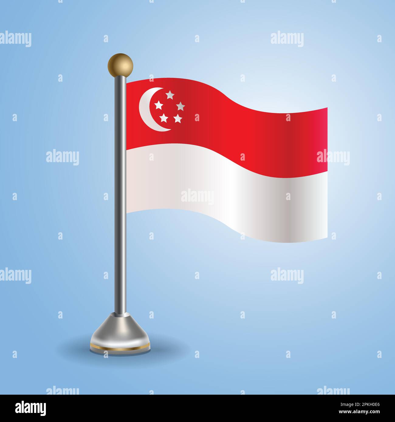 State table flag of Singapore. National symbol, vector illustration Stock Vector