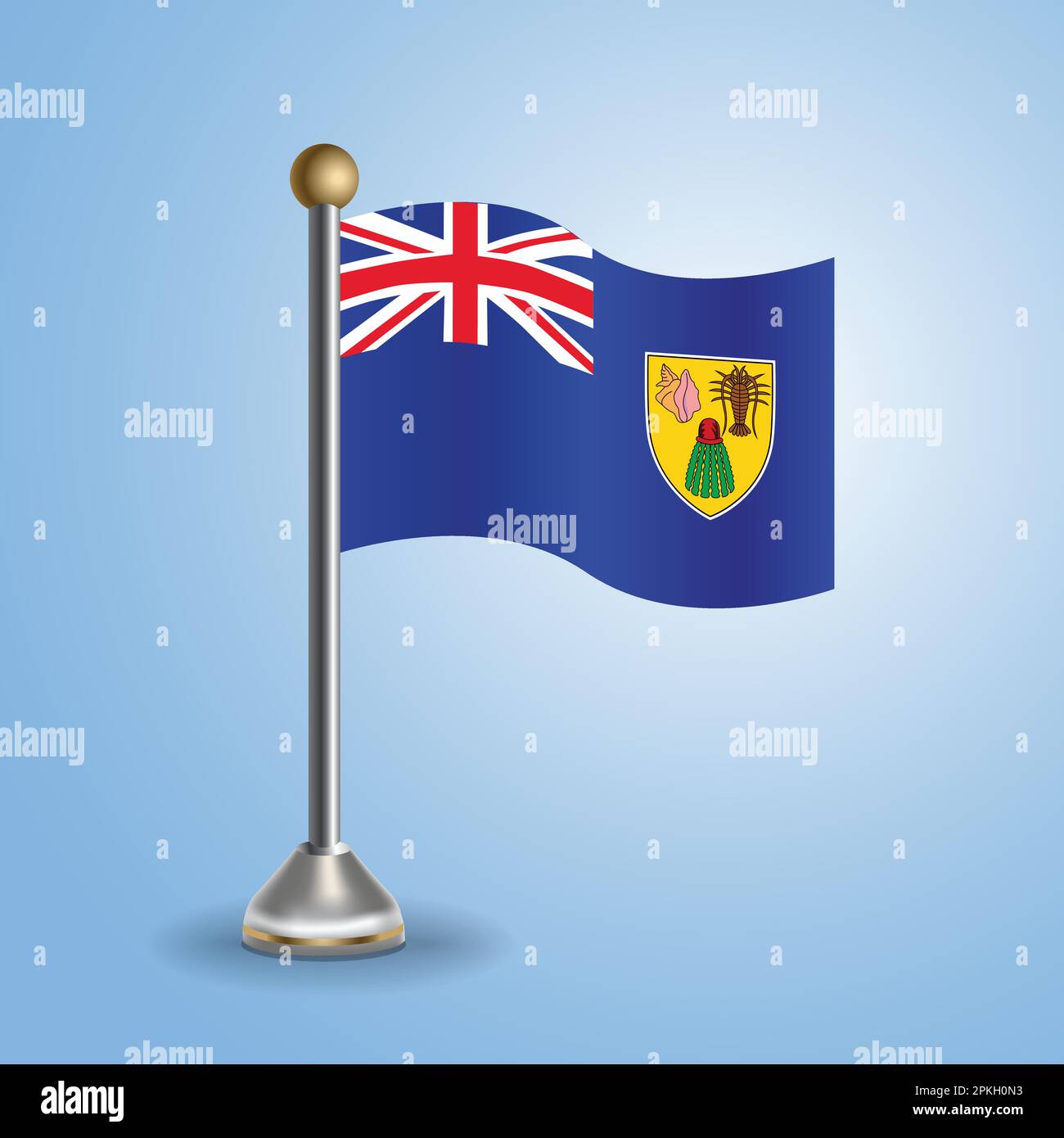 State table flag of Turk and Caicos National symbol, vector
