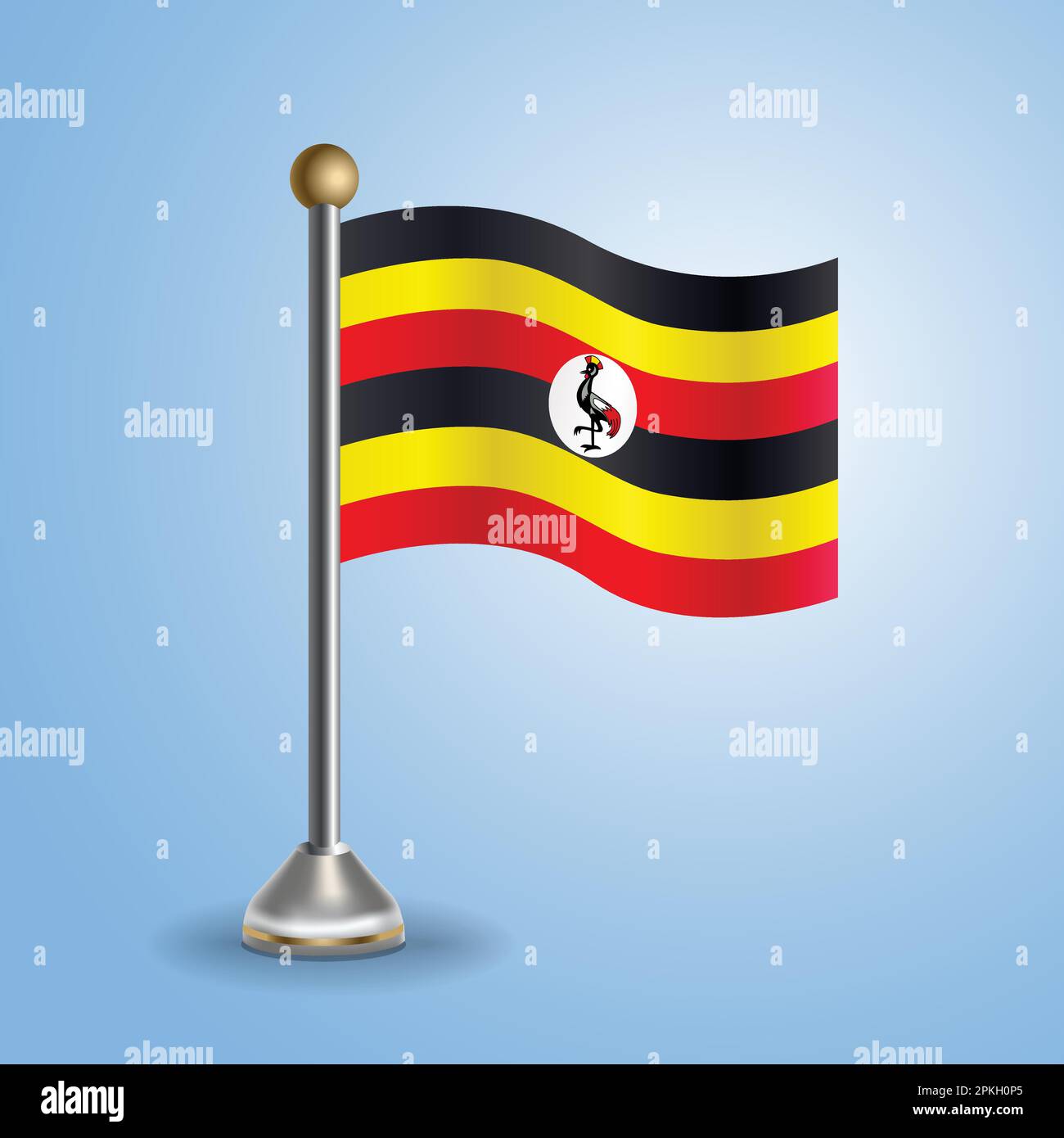 State table flag of Uganda. National symbol, vector illustration Stock Vector