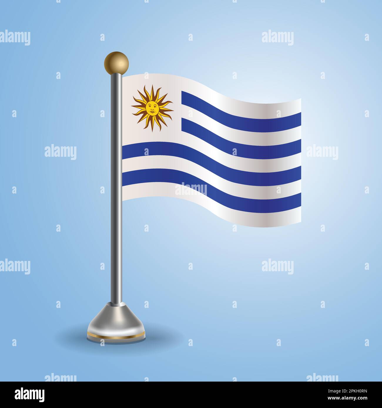 State table flag of Uruguay. National symbol, vector illustration Stock Vector