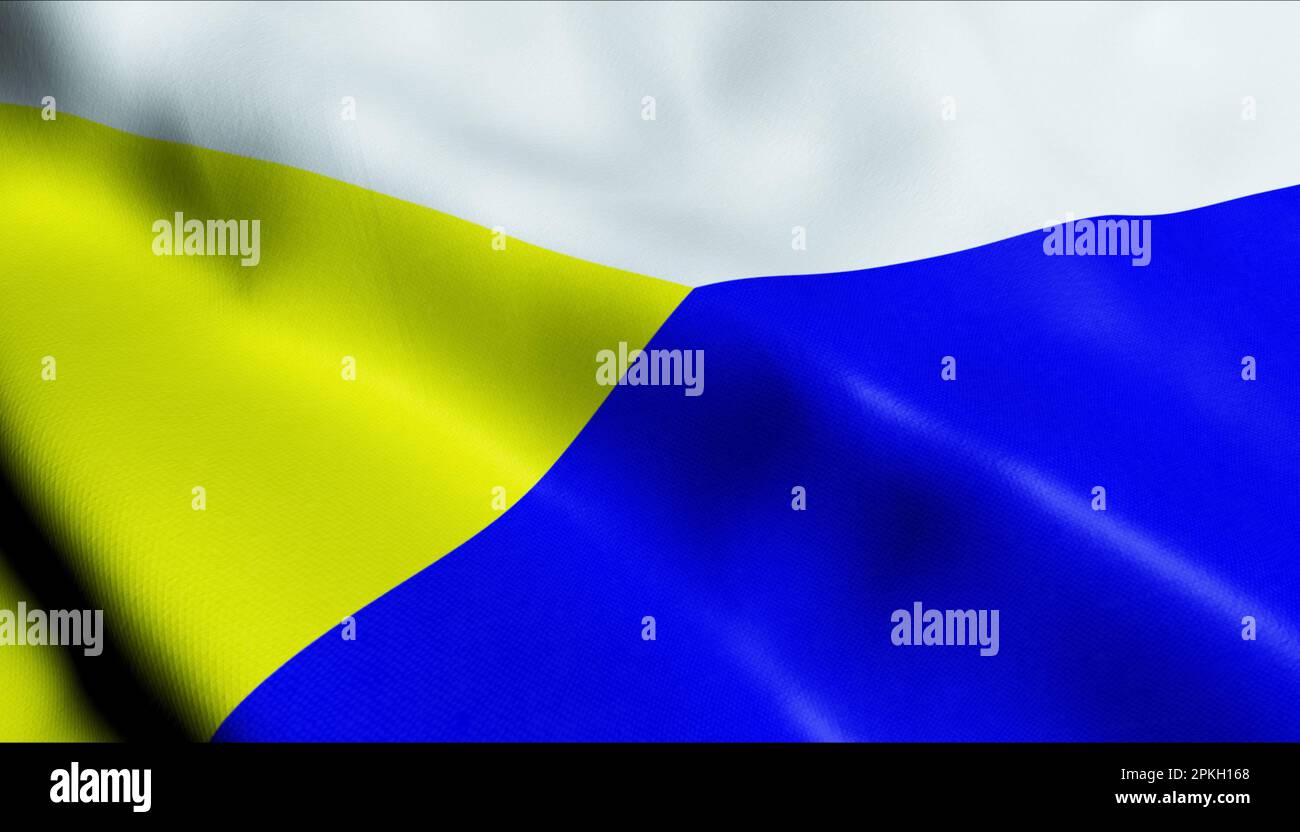3D Illustration of a waving Czech city flag of Velke Porici Stock Photo ...