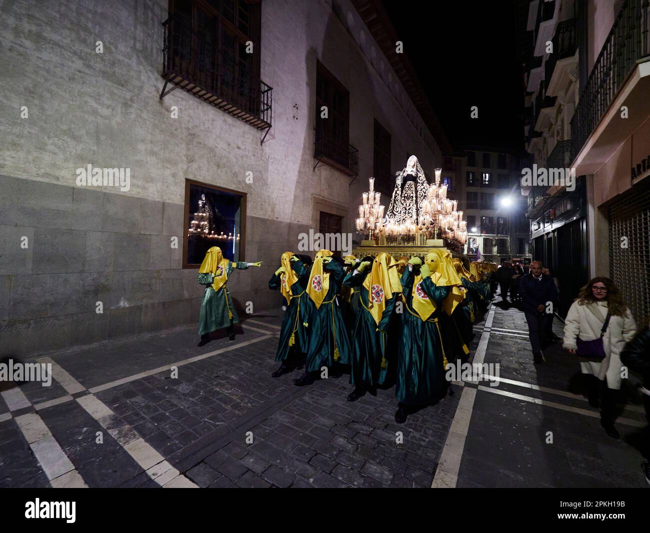 The paso of Our Lady of Solitude during the Procession of the Return of ...