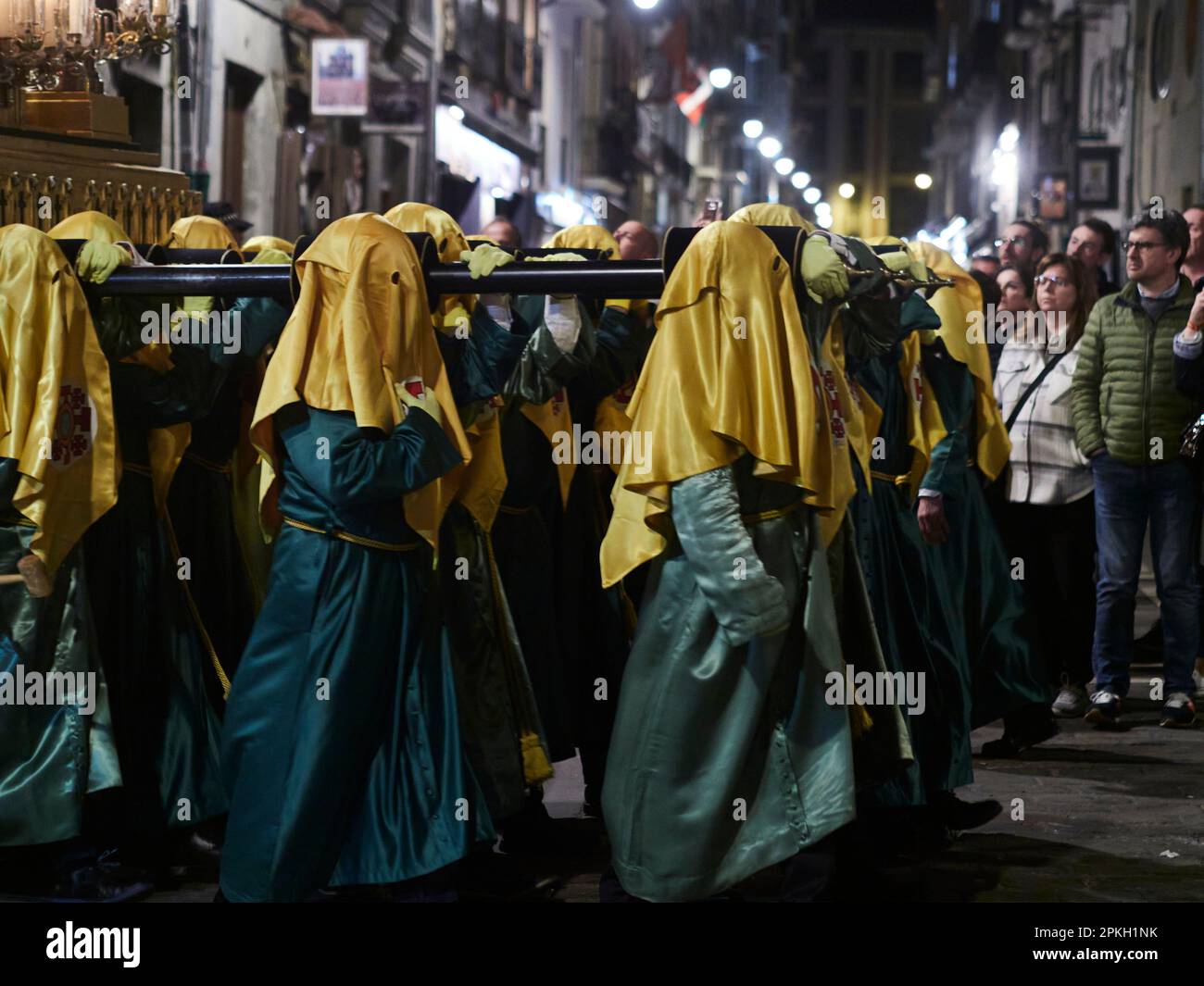 The paso of Our Lady of Solitude during the Procession of the Return of ...