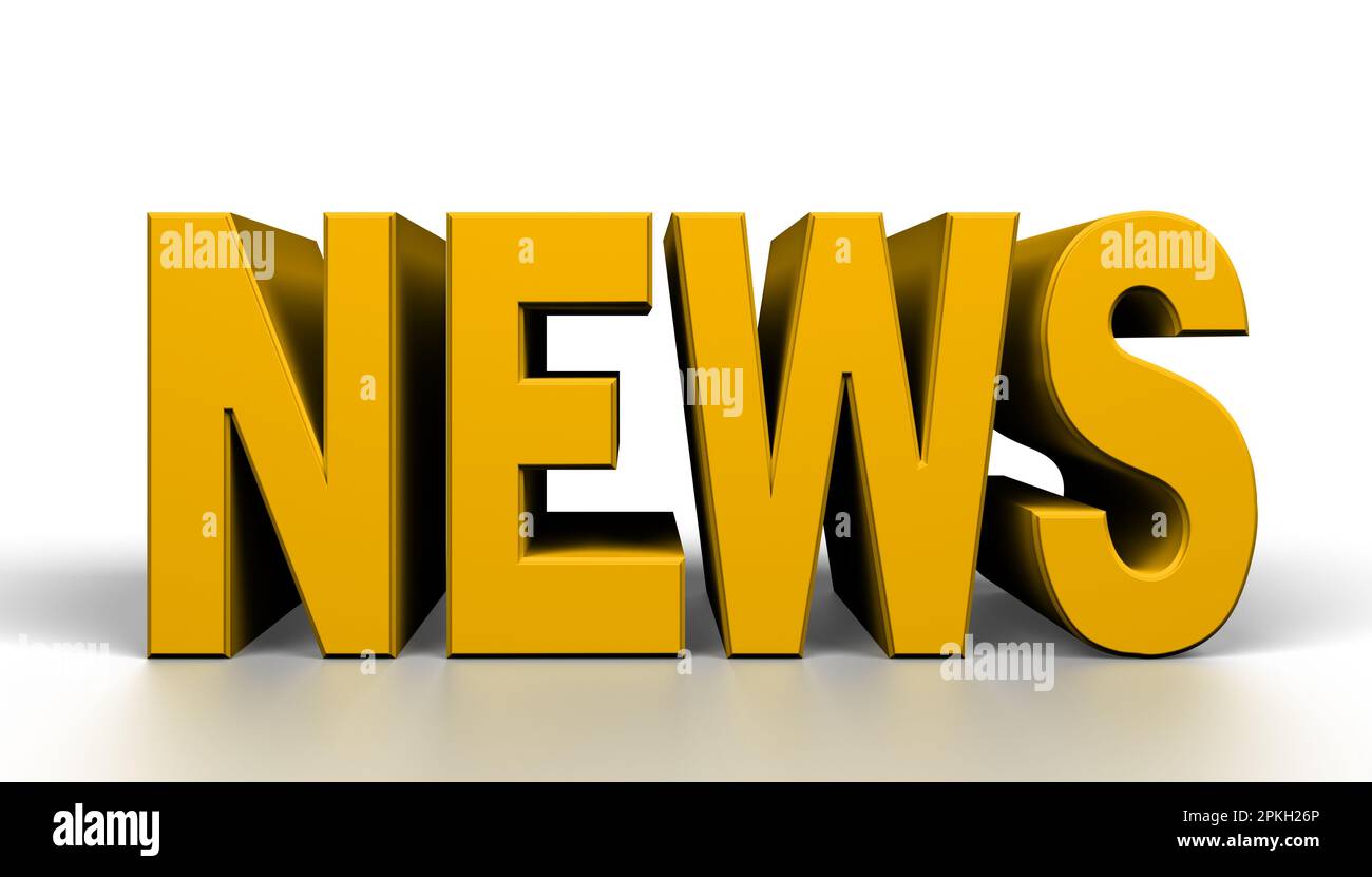3D News word on white isolated background Stock Photo