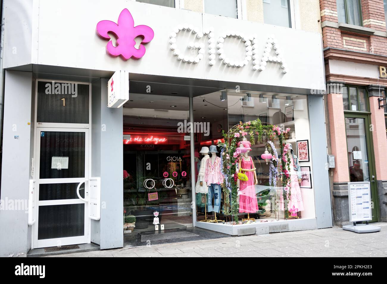 Cologne, Germany, April 02 2023: store front of the famous stylish fashion store G1O1A at cologne's rudolfplatz Stock Photo