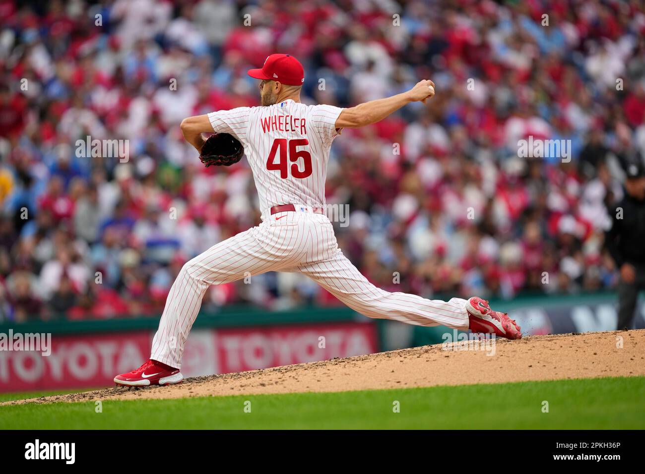 Philadelphia Phillies' Zack Wheeler pitches during the fourth inning of