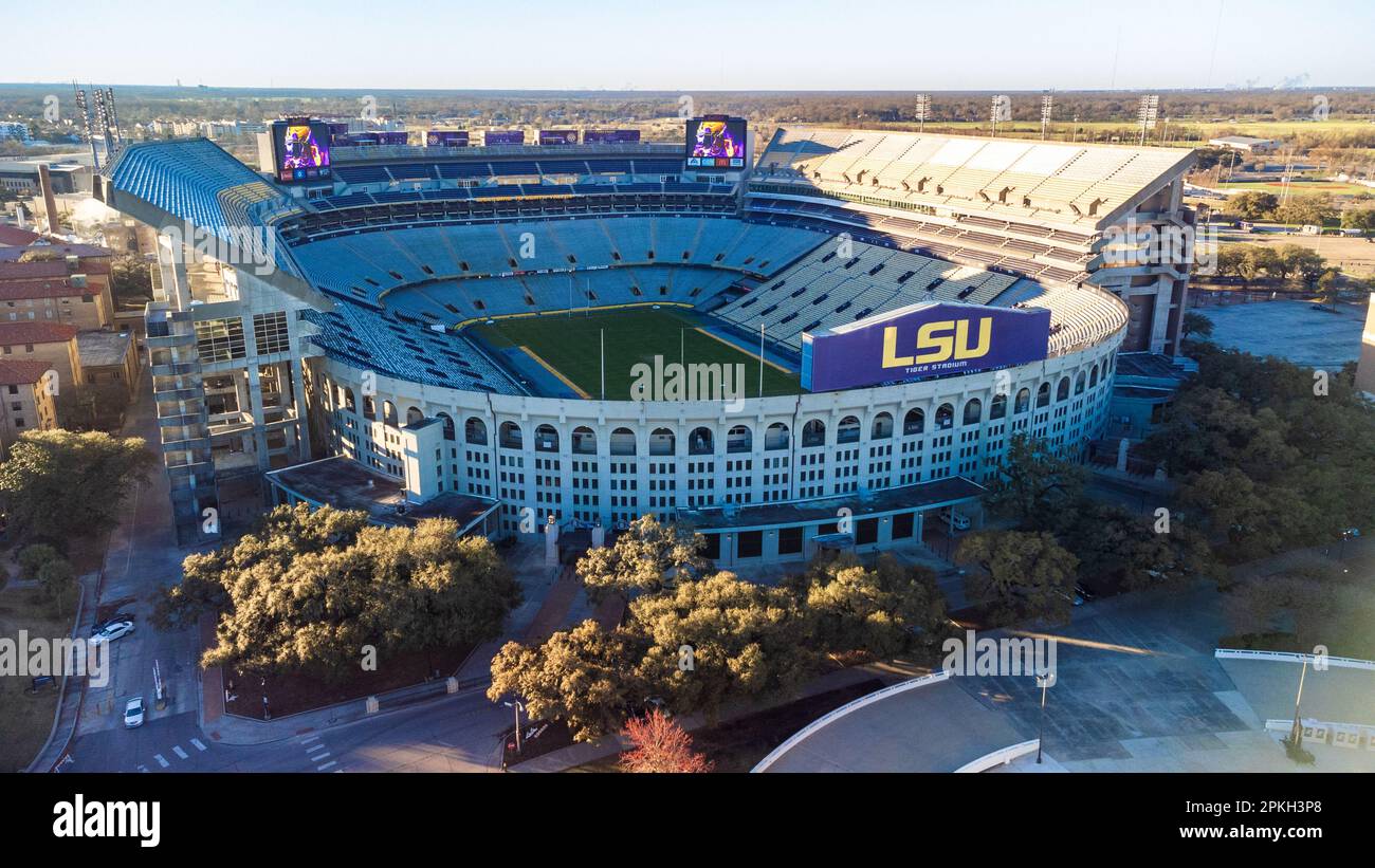 Baton Rouge, LA - February 2023: Tiger Stadium, home of LSU Football on the Louisiana State University Campus. Stock Photo