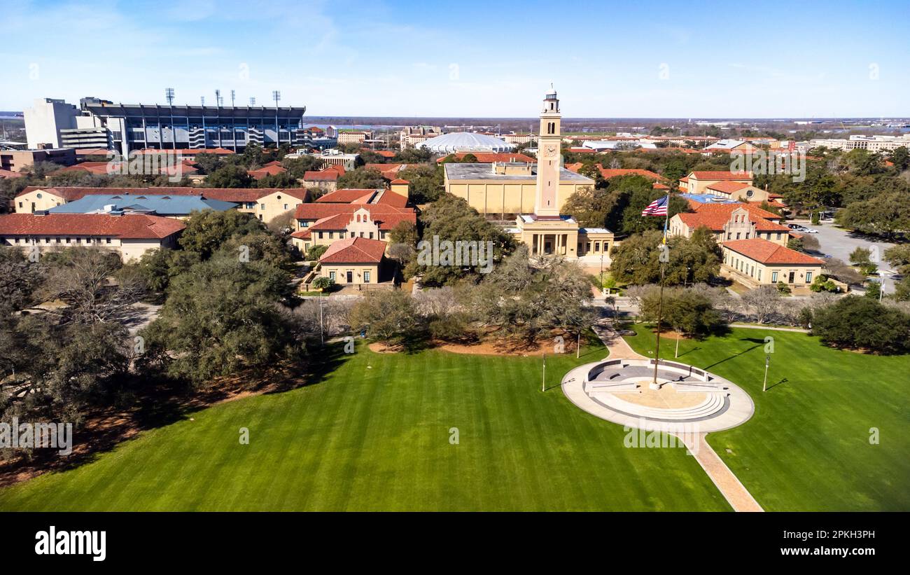 Baton Rouge, LA February 2023 Memorial Tower on LSU campus is a