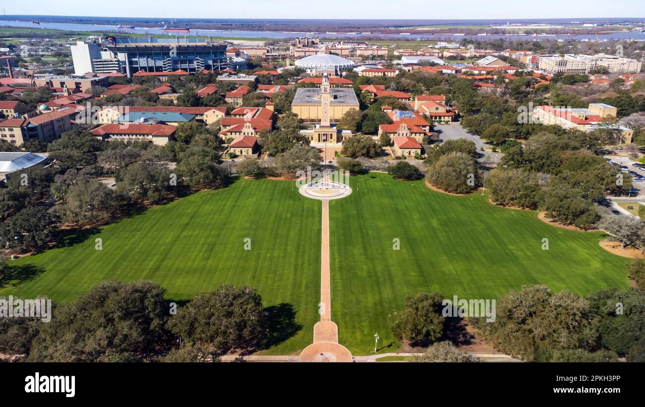 Baton Rouge, LA February 2023 Memorial Tower on LSU campus is a