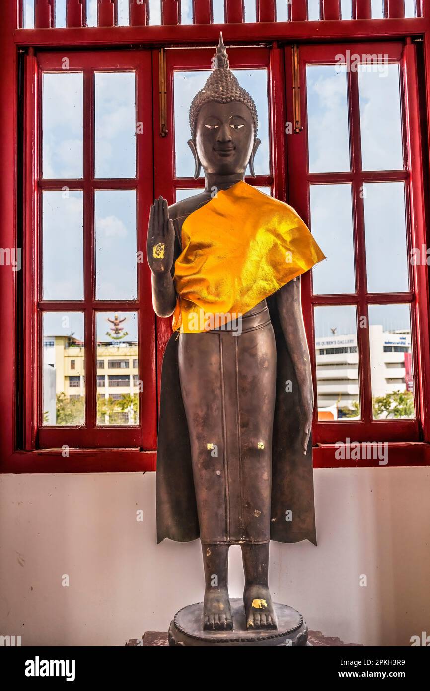 Standing Buddha Loha Prasat Metal Castle Buddhist Temple Wat