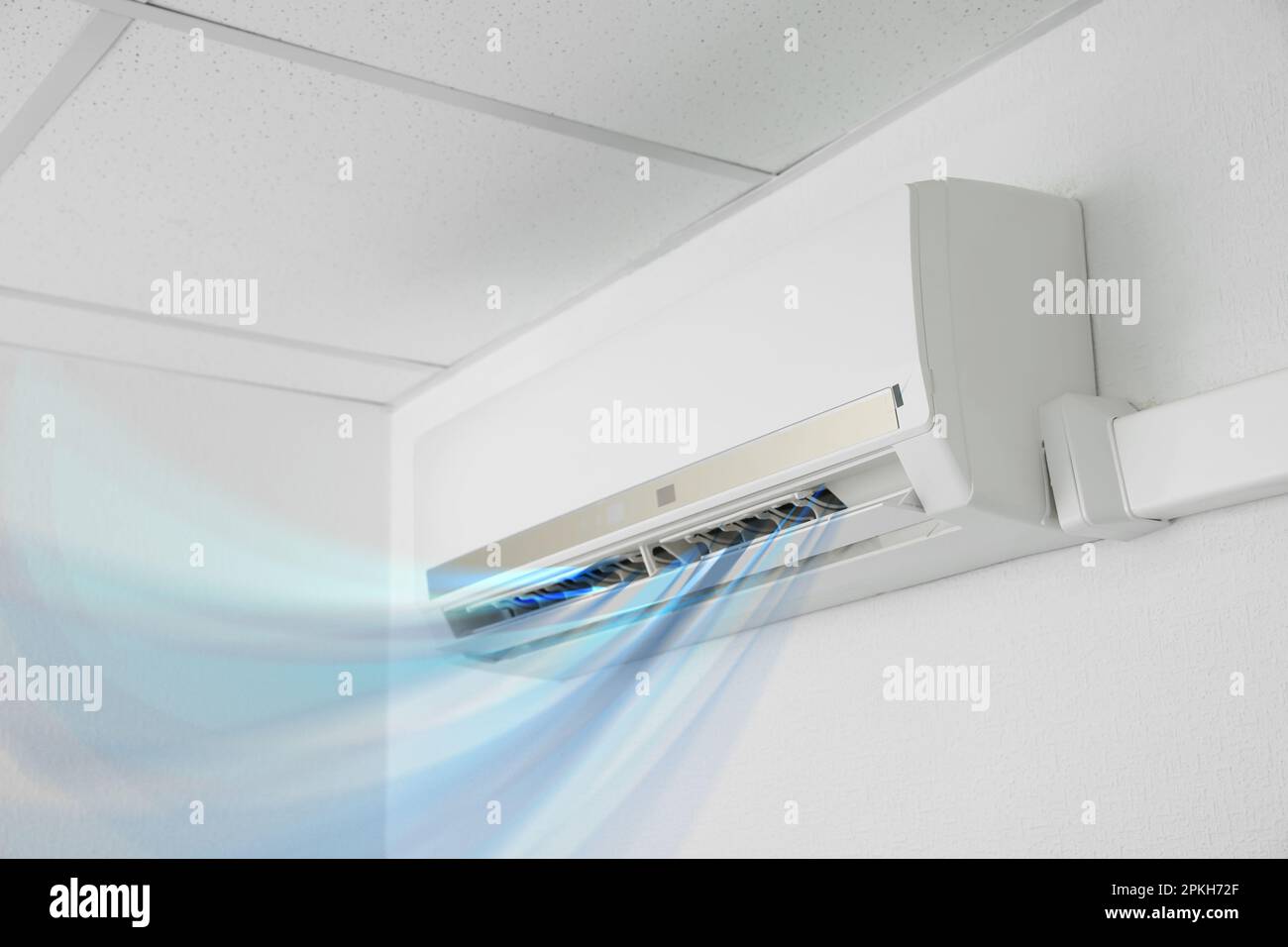 Wall mounted air conditioner blowing cold air flow illustration hi-res ...