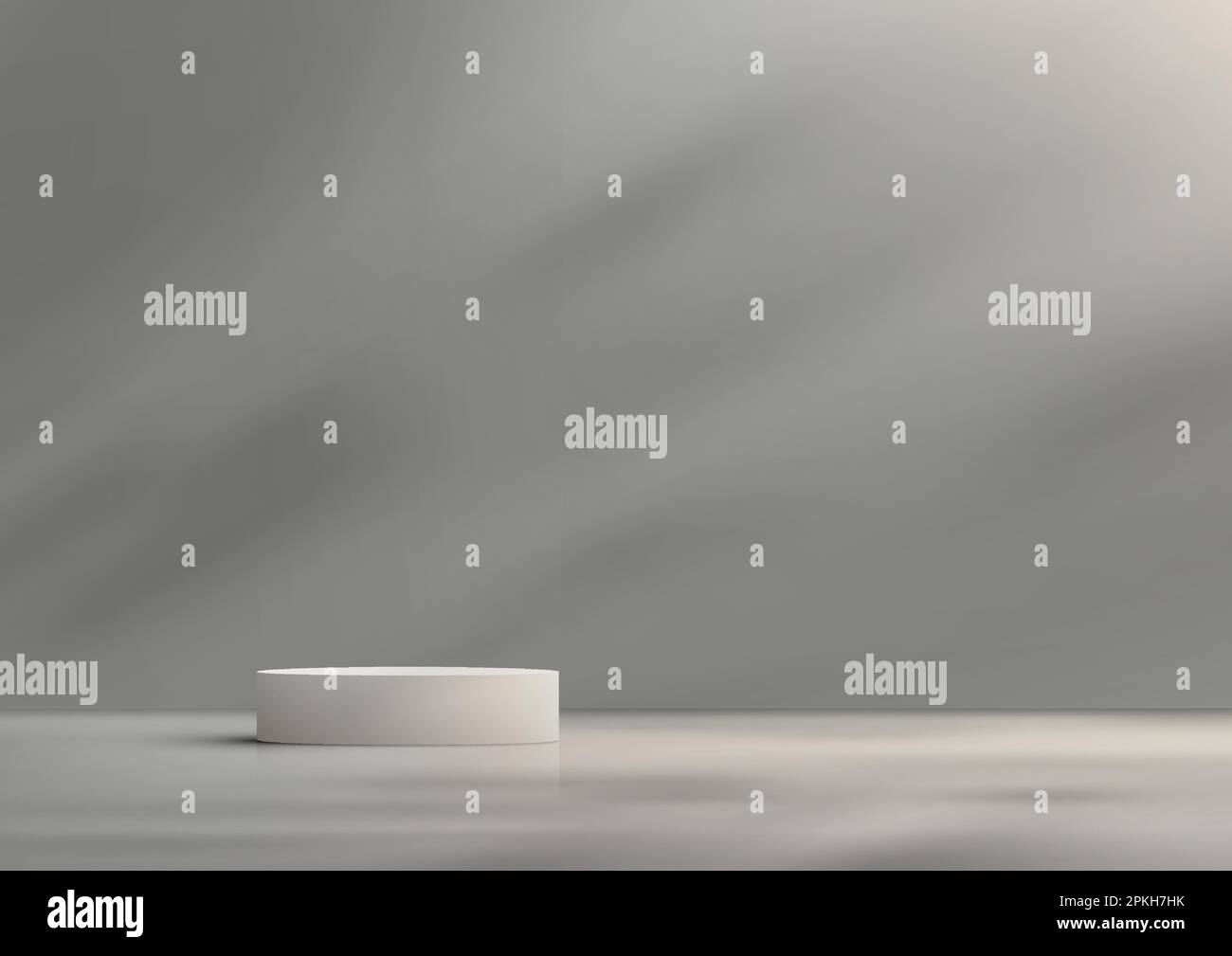 3D realistic minimal style empty white podium platform with natural ...