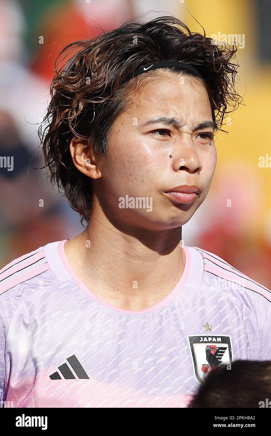 Guimaraes, Portugal. 7th Apr, 2023. Mina Tanaka (JPN) Football/Soccer : International Friendly match between Portugal 1-2 Japan at the Estadio Don Afonso Henriques in Guimaraes, Portugal . Credit: Mutsu Kawamori/AFLO/Alamy Live News Stock Photo