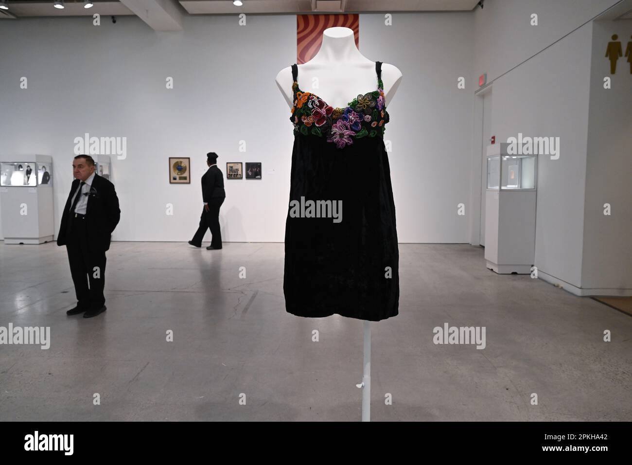 Janis Joplin stage-worn dress from the 1968 Newport Folk Festival on display during 'Rock and Roll' collection of music artifacts on auction at Sotheb Stock Photo