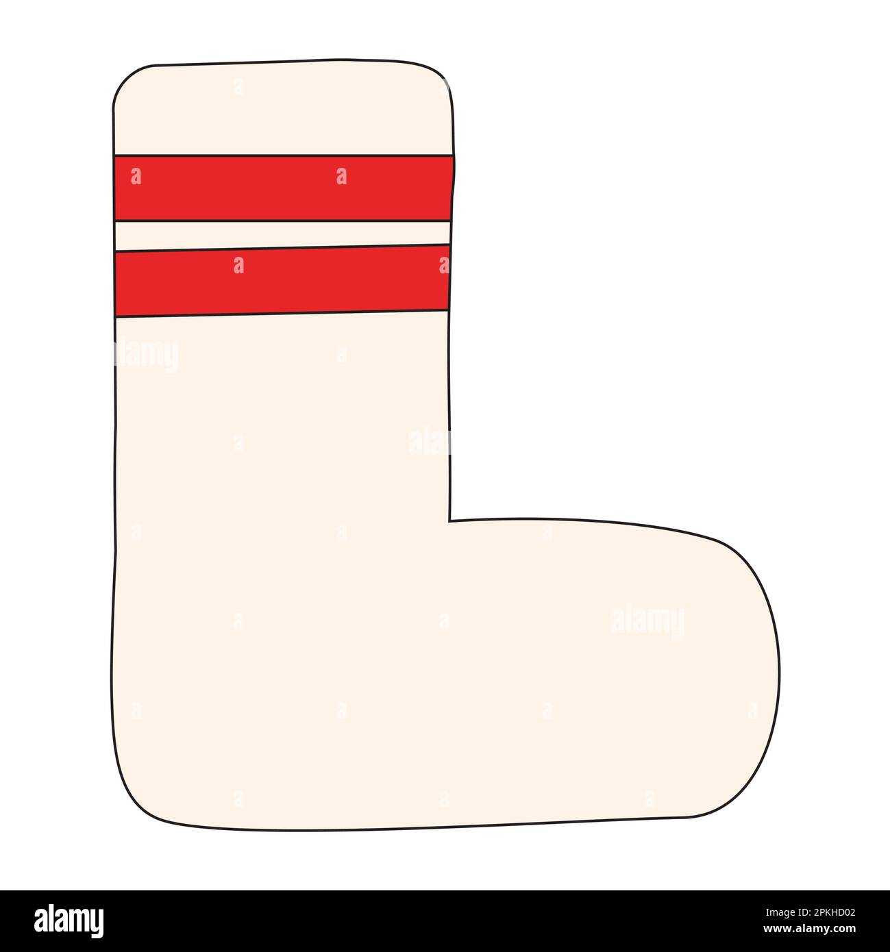 CLASSIC WHITE SOCK WITH RED STRIPES Stock Vector Image & Art - Alamy