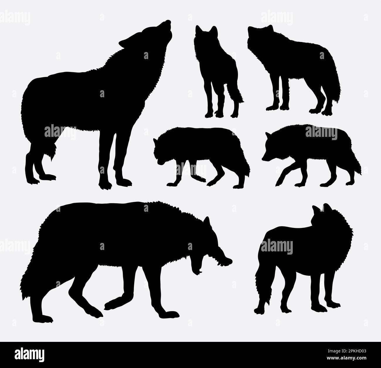 Wolf wild animal silhouettes Stock Vector Image & Art - Alamy