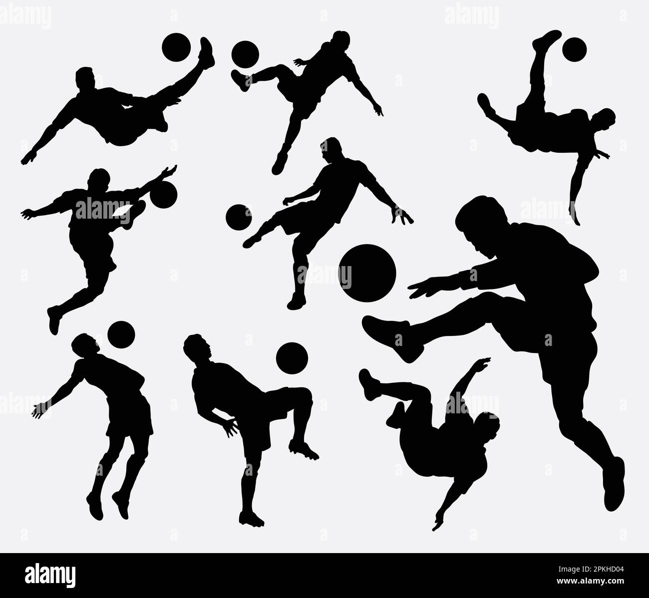 People playing soccer silhouette Stock Vector