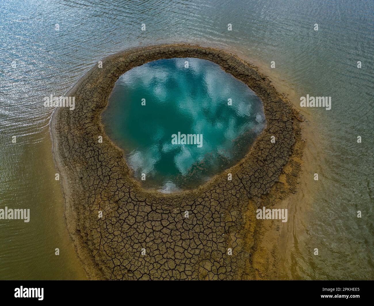 BIJIE, CHINA - APRIL 3, 2023 - Aerial photo shows spring water emerging ...