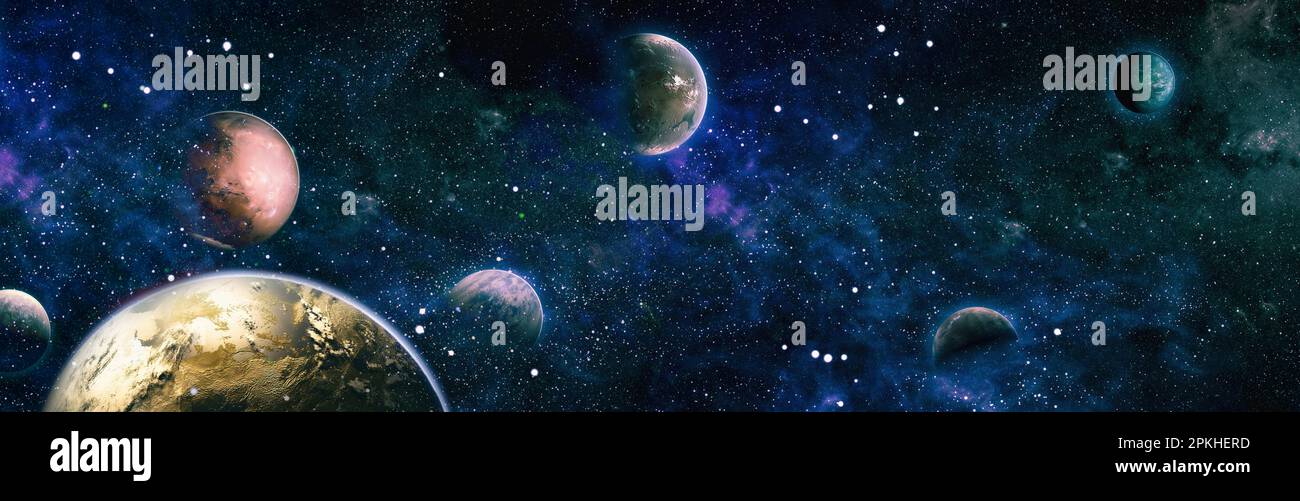planets, stars and galaxies in outer space showing the beauty of space ...