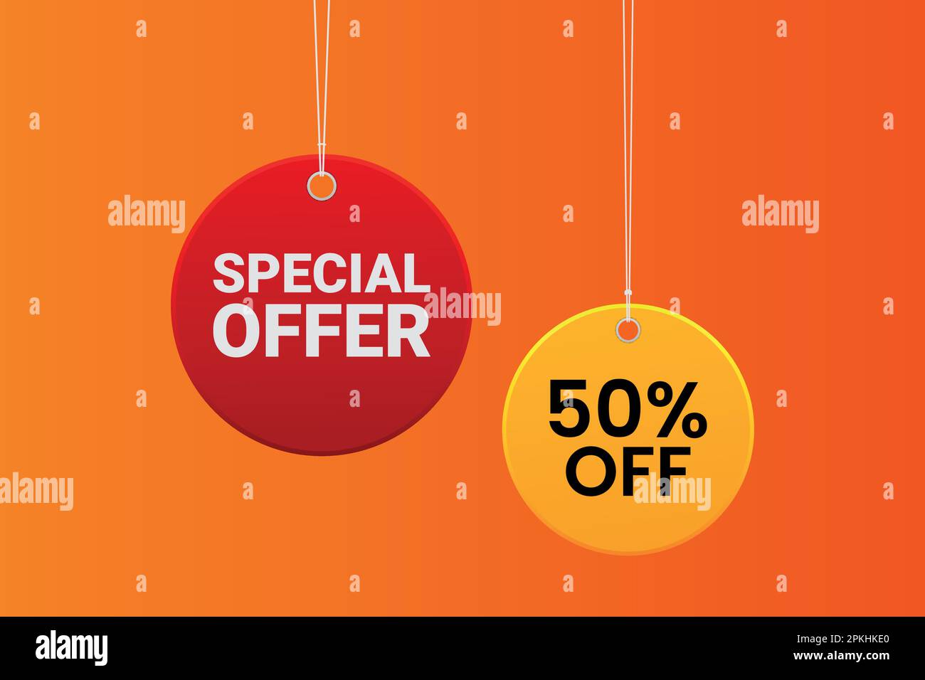 Realistic Special offer sale tag circle and the rope hanging vector Stock Vector Image & Art Alamy