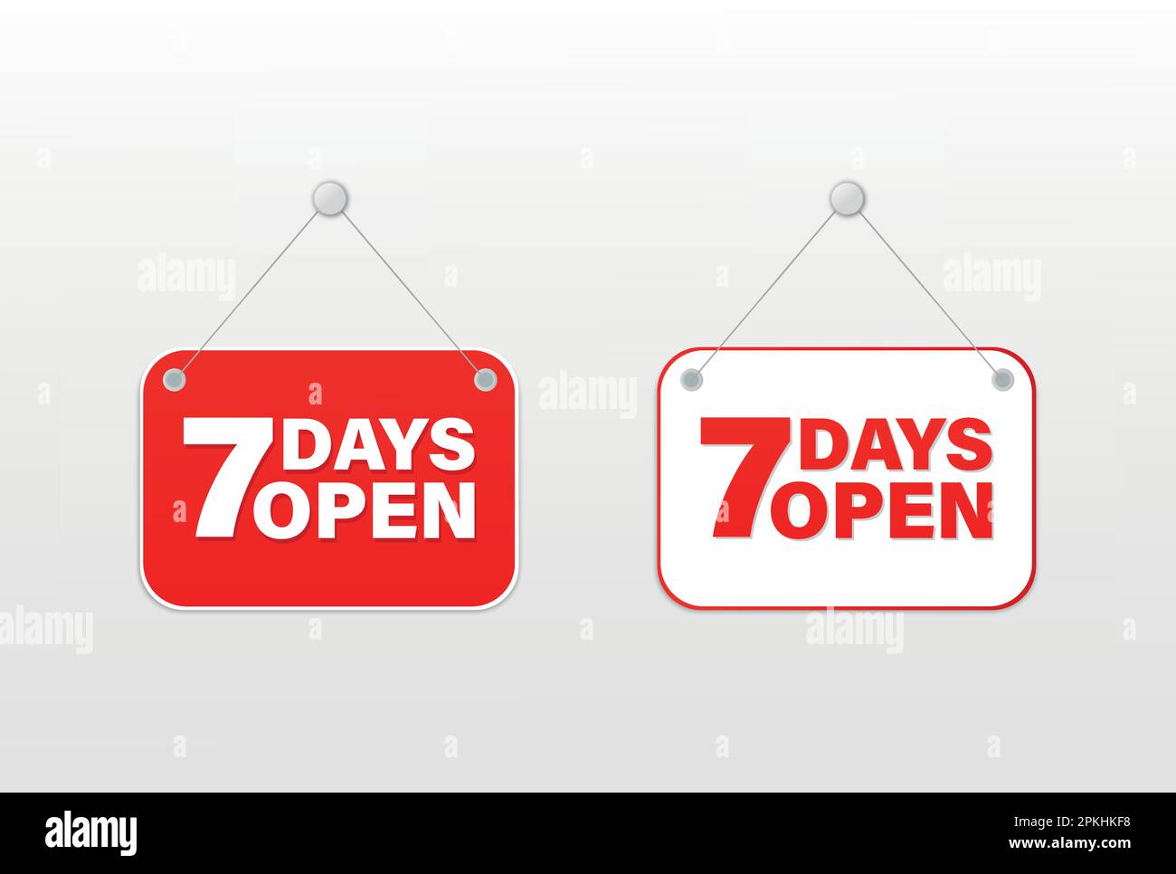 7 Days Open Signs Vector Stock Vector Image Art Alamy