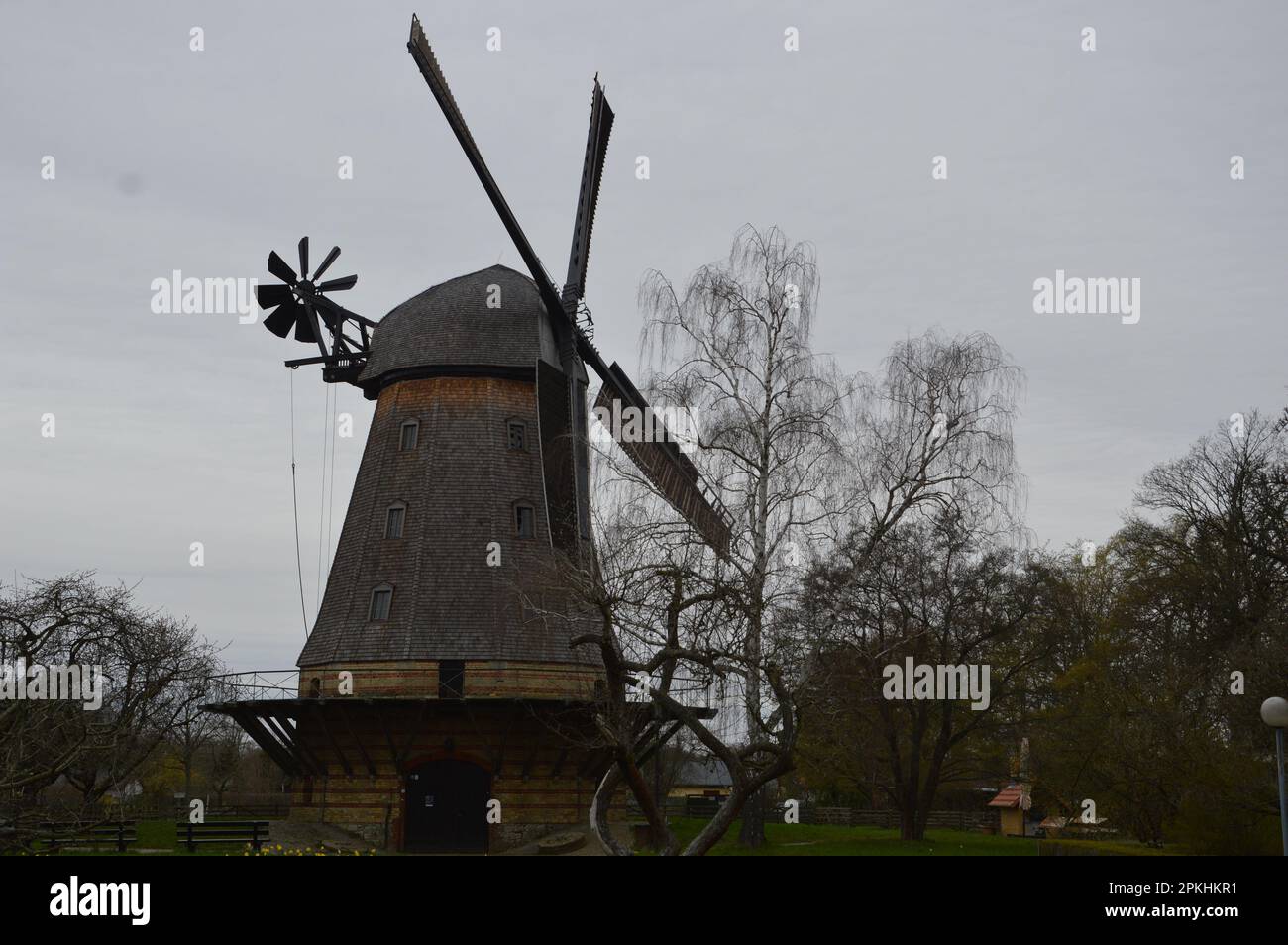 Berlin, Germany - April 7, 2023 - Britzer Mühle - Windmill. (Photo by Markku Rainer Peltonen) Stock Photo