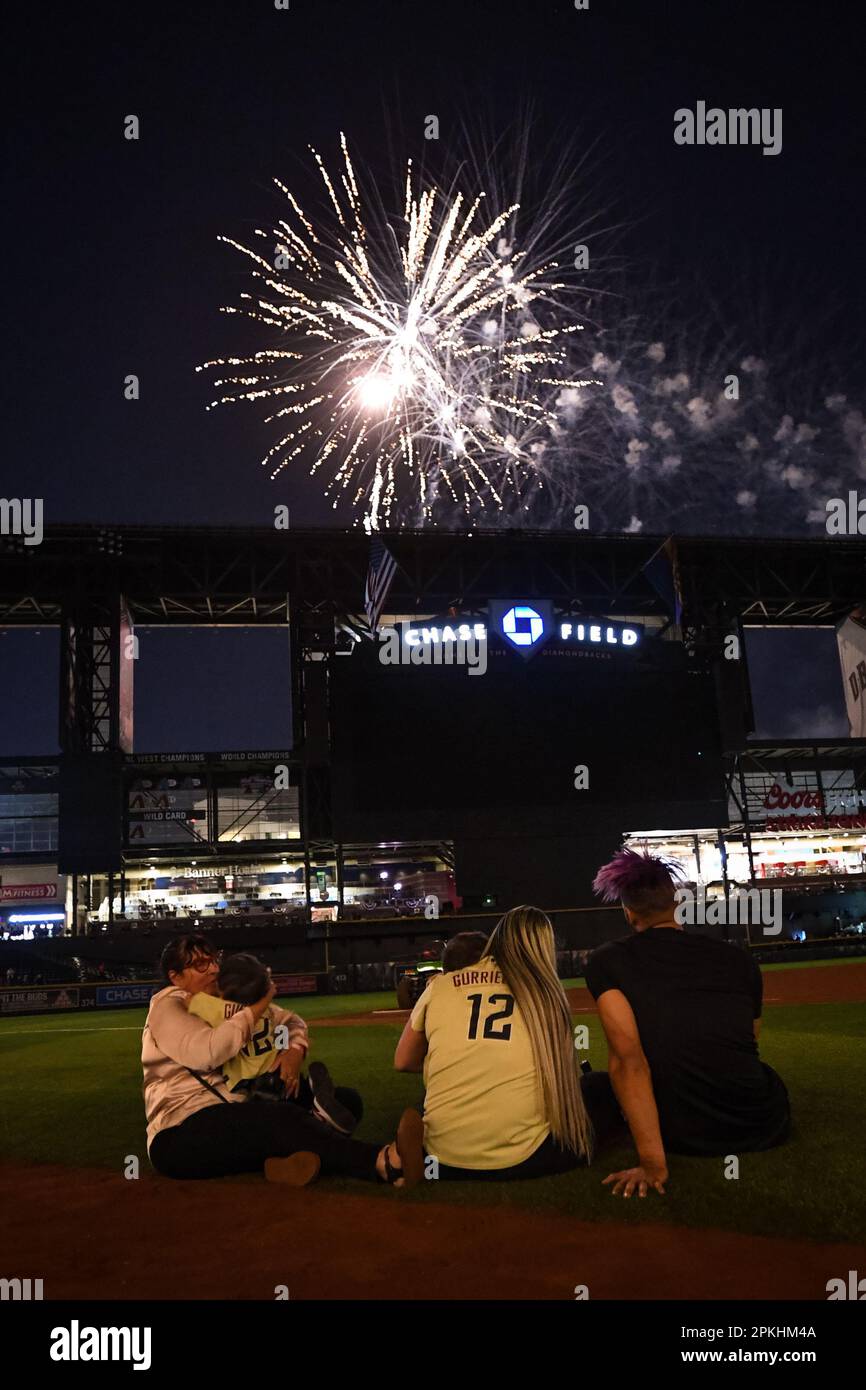 Arizona Diamondbacks' Lourdes Gurriel Jr. looks from the dugout before a  baseball game against the Miami Marlins, Friday, April 14, 2023, in Miami.  (AP Photo/Lynne Sladky Stock Photo - Alamy