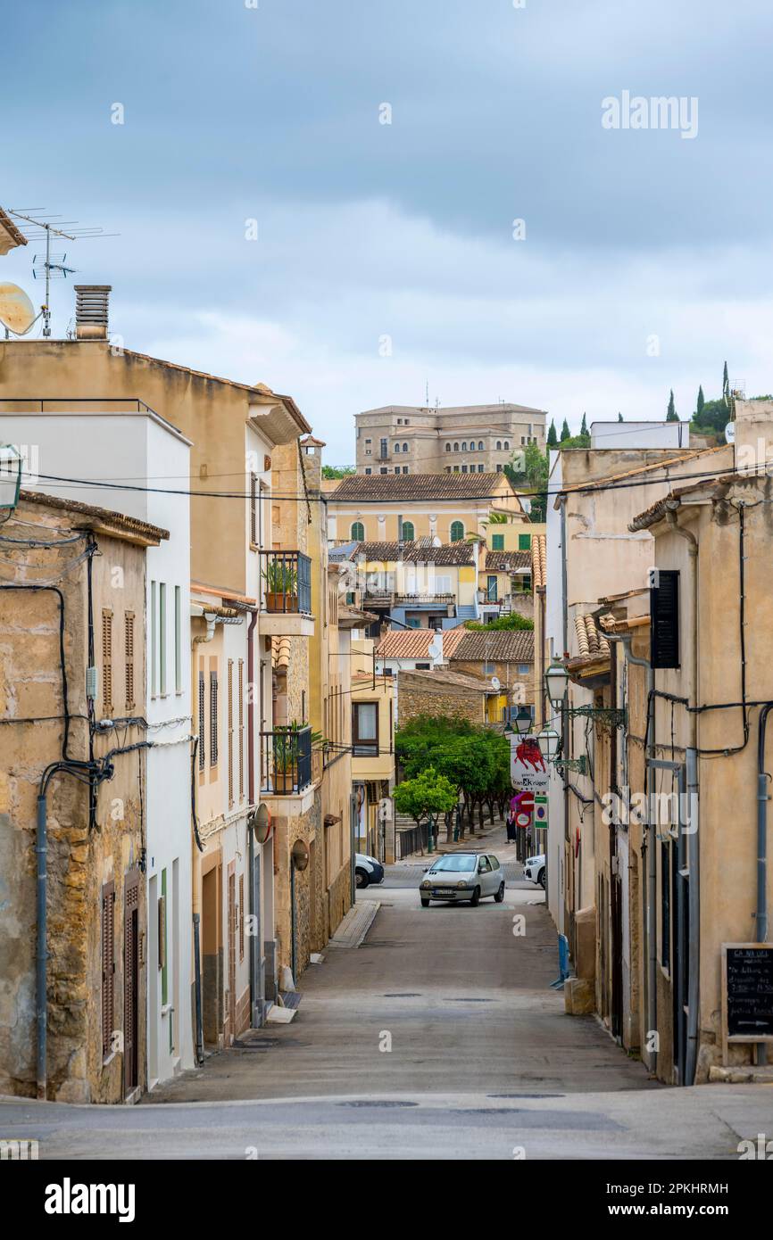 Street in the village of Arta with typical houses, Arta, Majorca