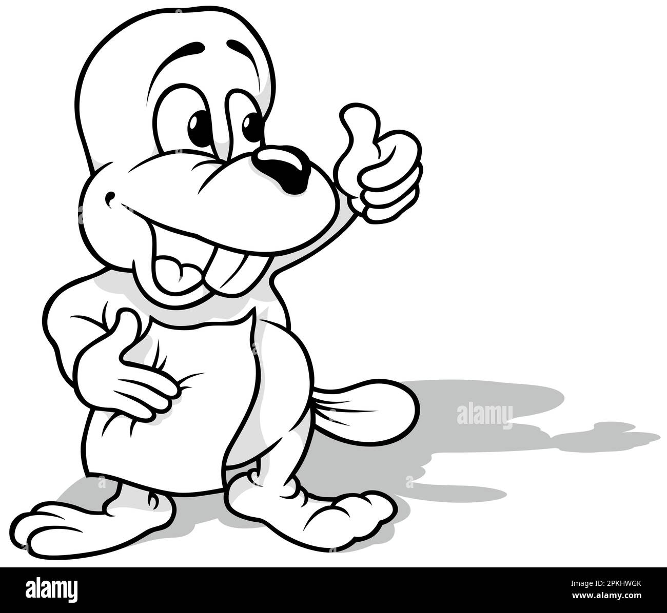 Drawing of a Cute Beaver with a Letter in Hand Stock Vector