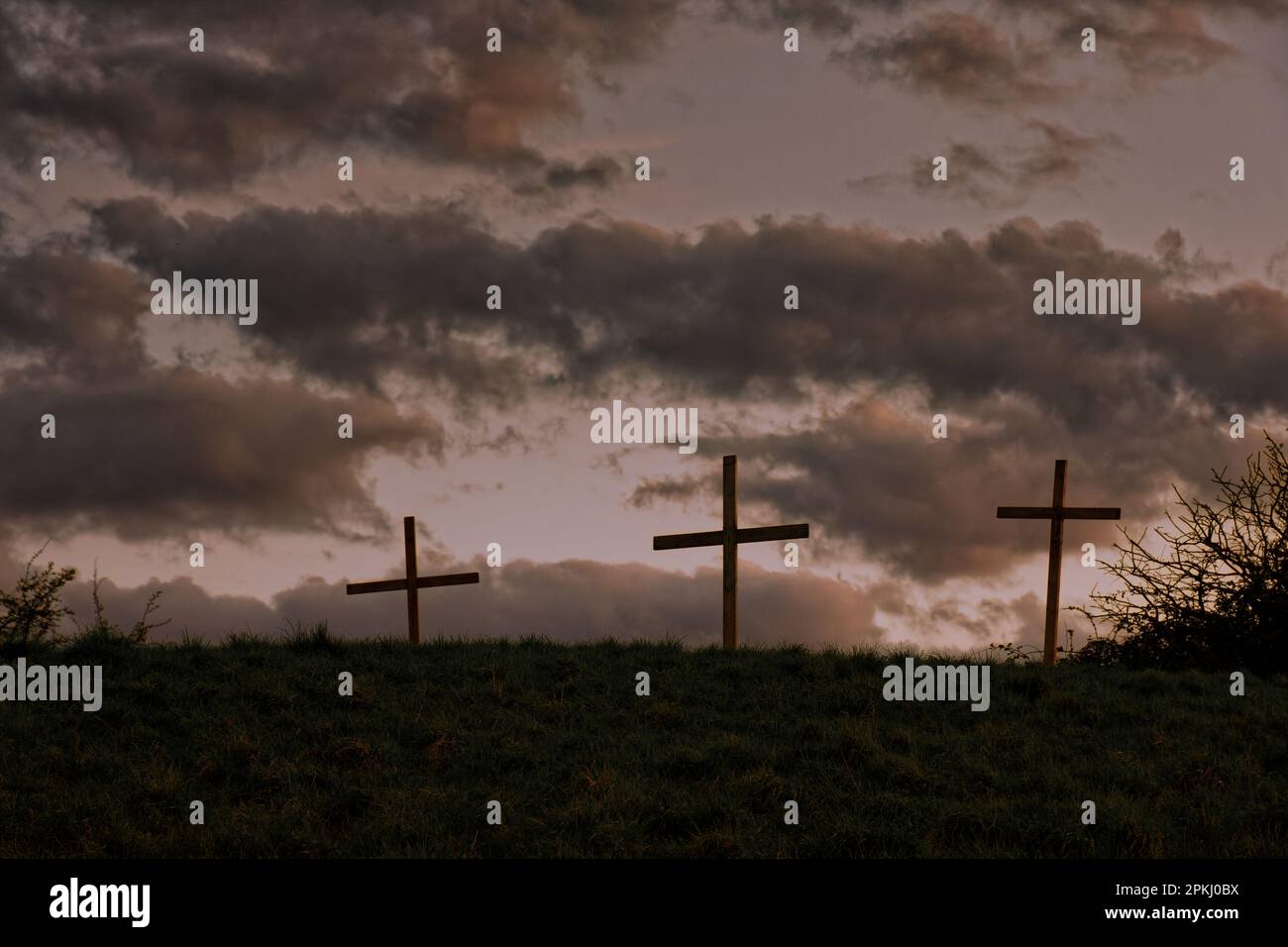 Easter crosses overlooking the city of Bath Stock Photo