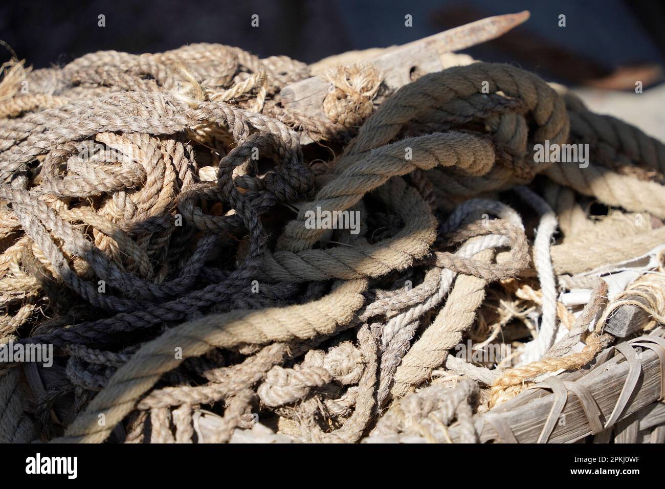 Some Rope closeup on white background isolated Stock Photo