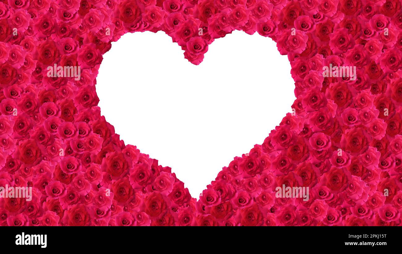 Valentine's day background with heart shape made of red roses Stock ...