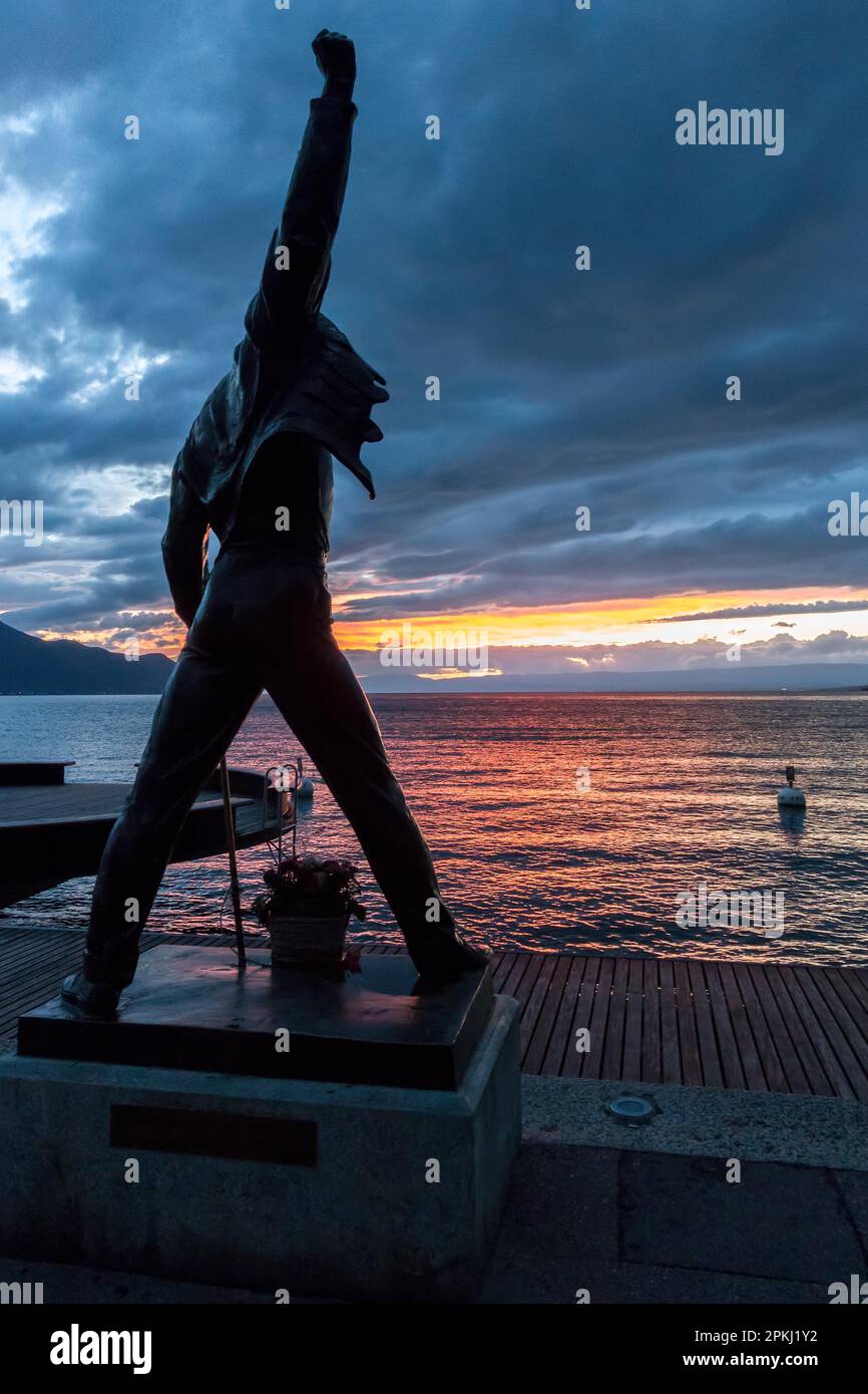 Statue of Freddie Mercury in Montreux Switzerland Stock Photo Alamy