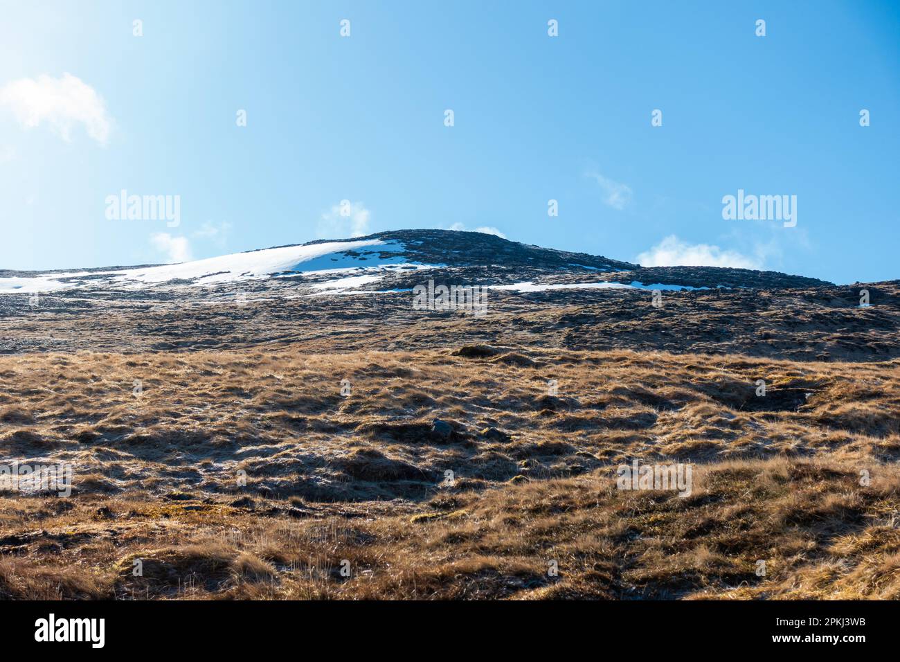 The steep route leading up to the Scottish Munro Mountain of Chno Dearg