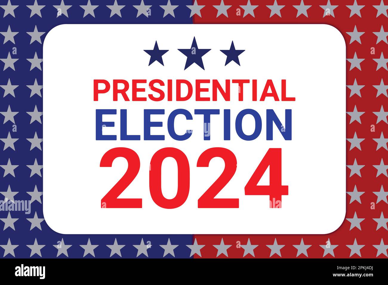 Presidential Elections 2024 background with stars and patriotic red and