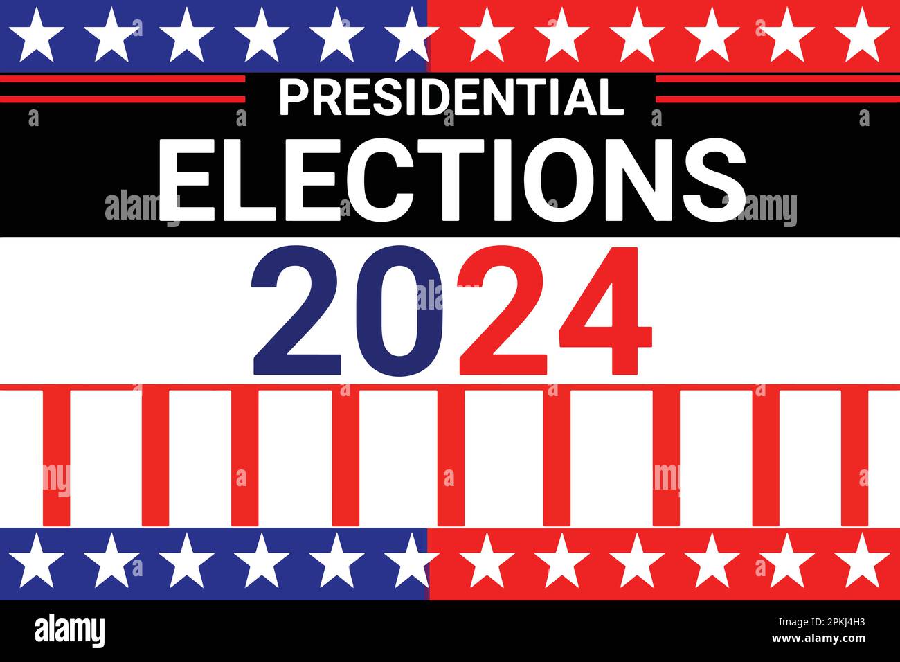 Presidential Election 2024 Replaceable text banner design with American