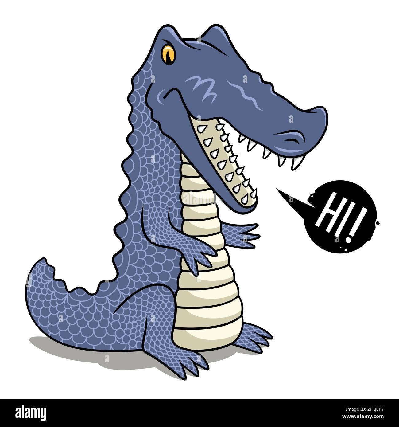vector illustration with cute crocodile for kids t shirt design Stock Vector