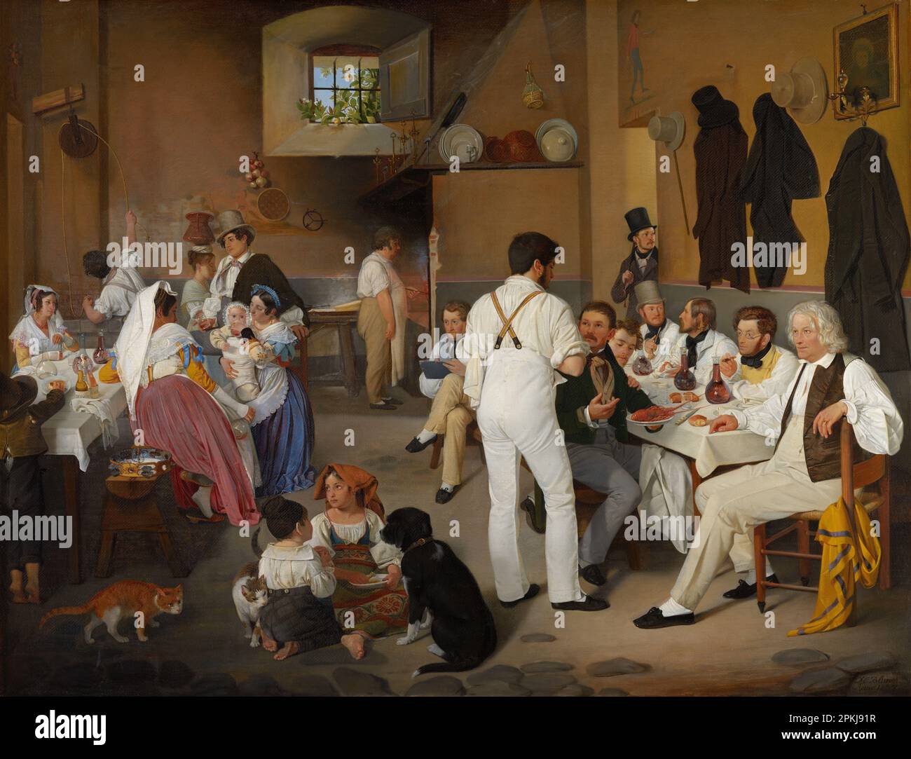 Danish artists at the Osteria La Gensola in Rome 1837 by Ditlev Blunck ...