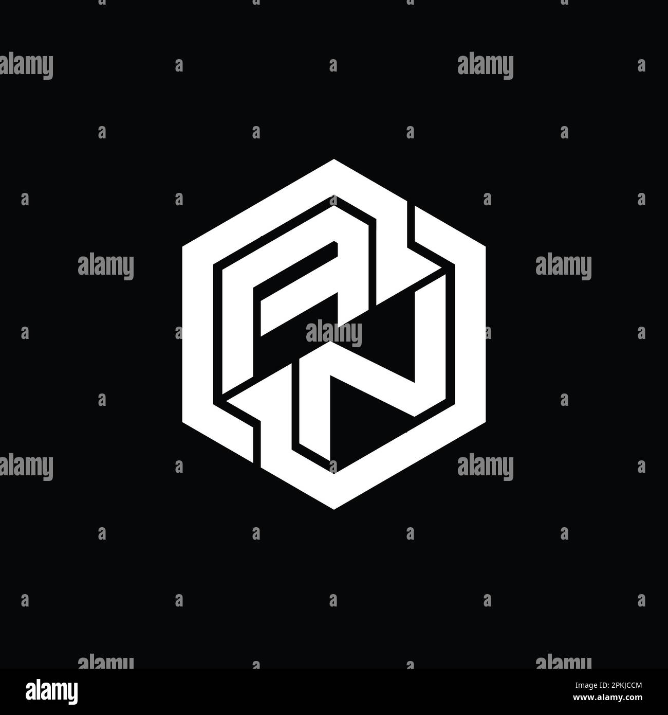 Hexagon monogram hi-res stock photography and images - Alamy
