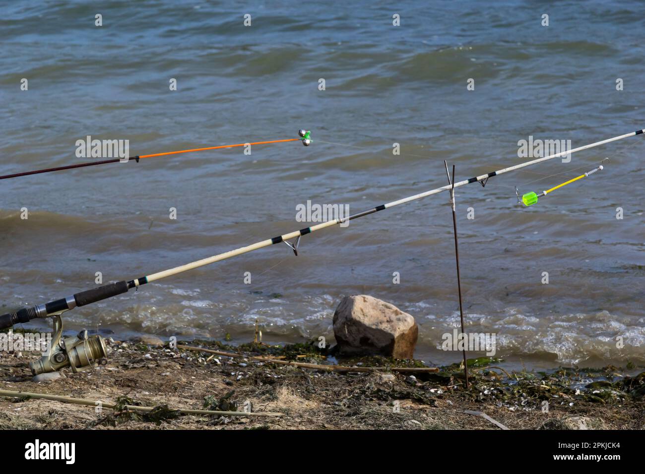Freshwater fishing shore pole hi-res stock photography and images