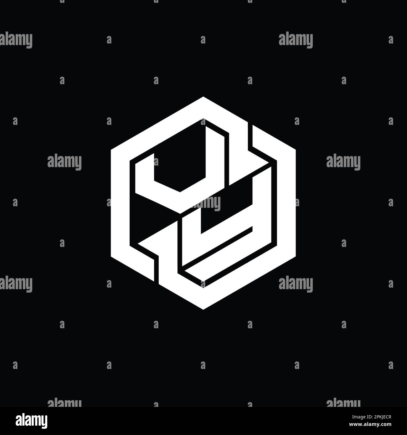 VY Logo monogram gaming with hexagon geometric shape design template Stock Photo