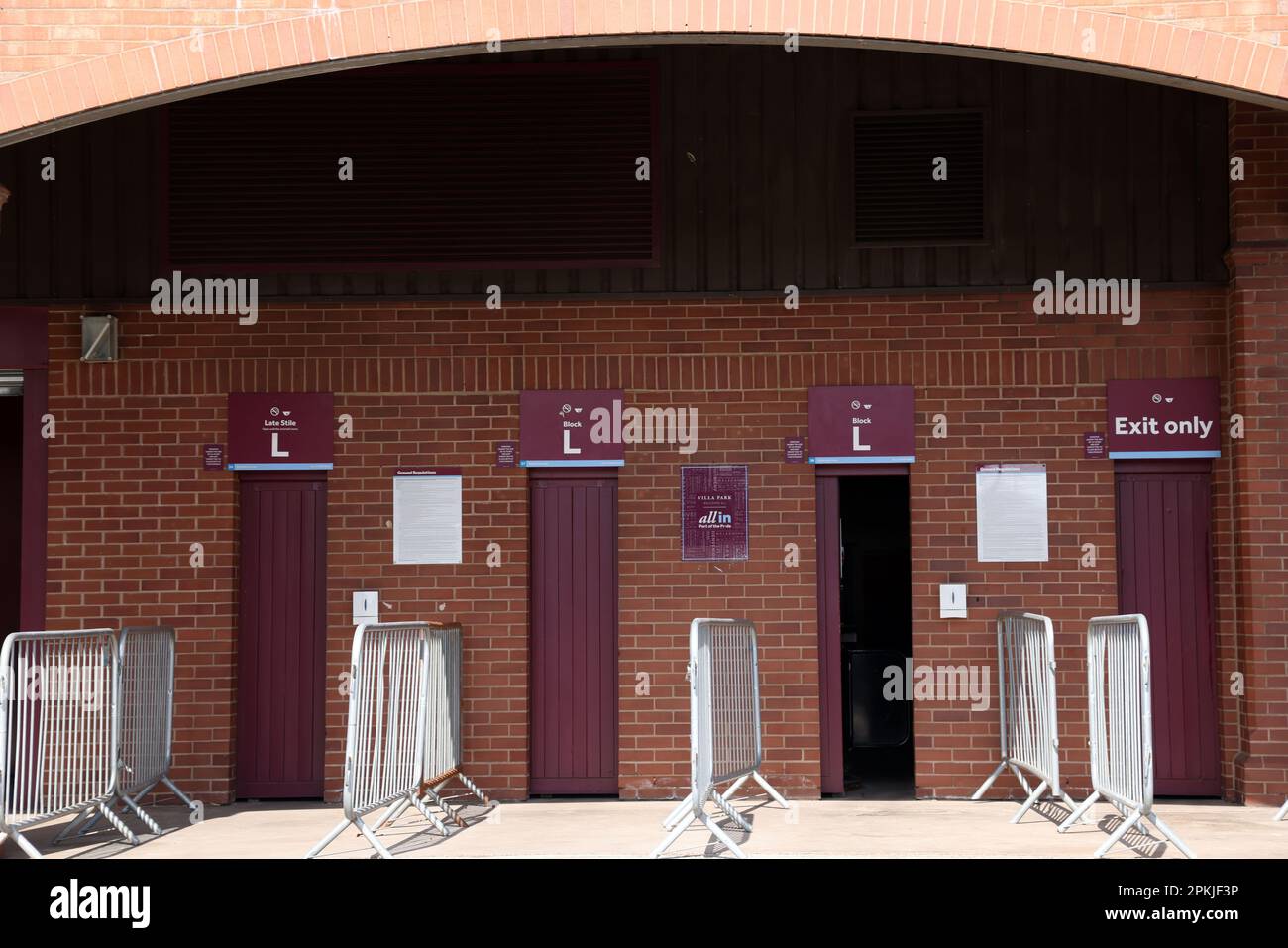 Birmingham, UK. 08th Apr, 2023. Turnstile entrances at Villa Park
