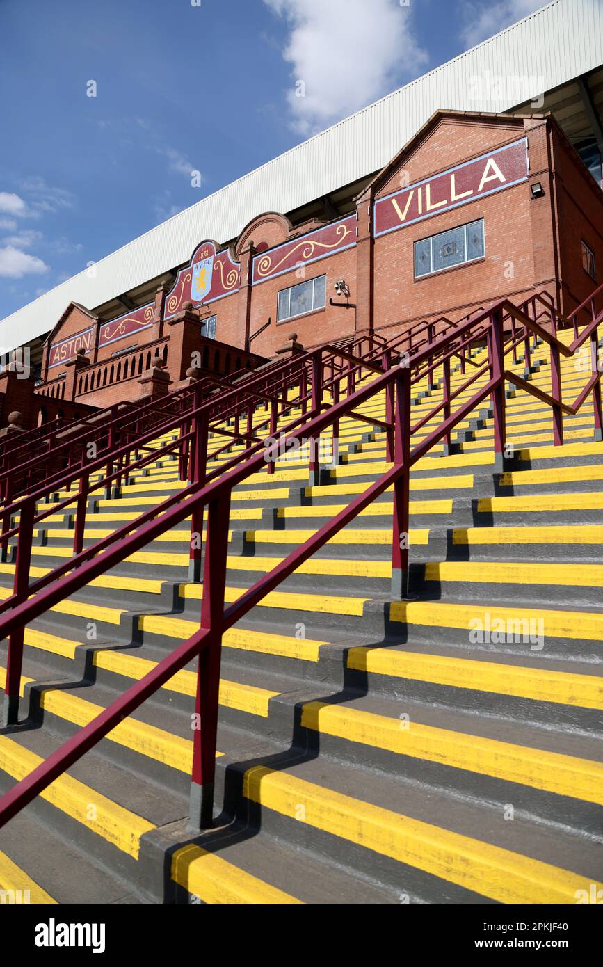 Birmingham, UK. 08th Apr, 2023. The Holte End steps at Villa Park, Birmingham, UK on 8th April, 2023. Credit: Paul Marriott/Alamy Live News Stock Photo