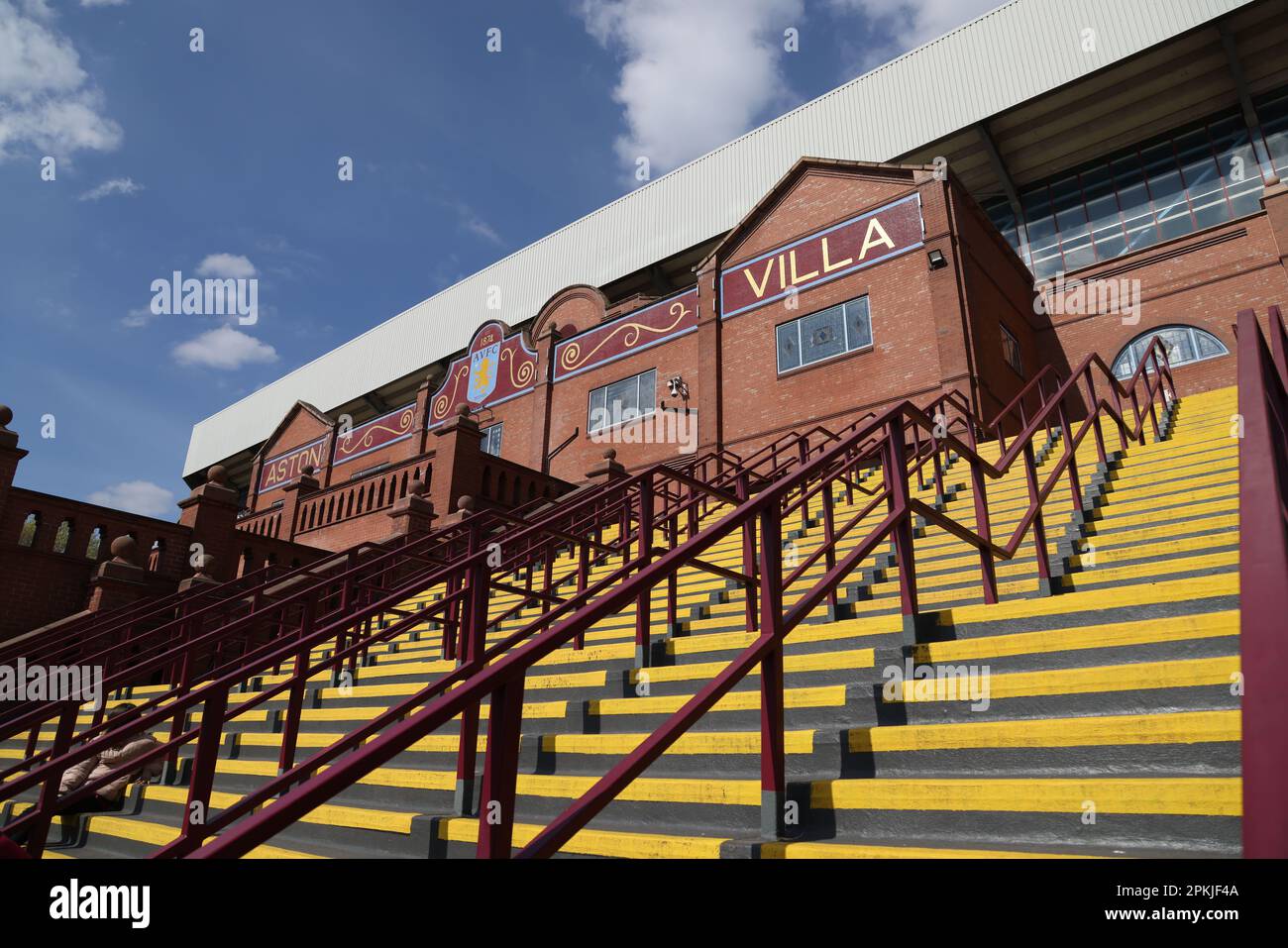 Birmingham, UK. 08th Apr, 2023. The Holte End steps at Villa Park, Birmingham, UK on 8th April, 2023. Credit: Paul Marriott/Alamy Live News Stock Photo