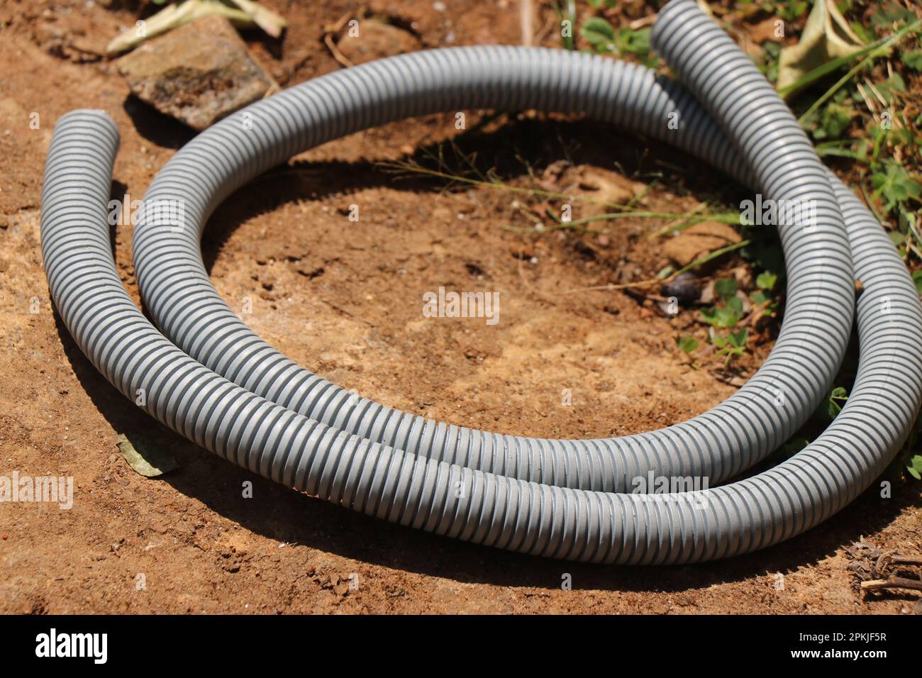 Piece of PVC Flexible Corrugated Hose Pipe used for Cable Protection or